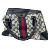 Repro Gucci GG Supreme Monogram Navy Sherry Line Boston Bag