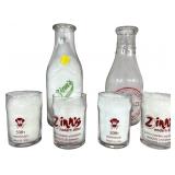 A Collection of Zinn's Dairy and Zinn's Modern Diner Glassware