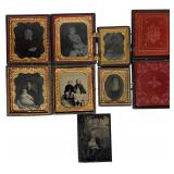 A Group of Seven Mid-19th Century Daguerreotypes, Ambrotype, and Tintype