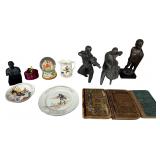A Collection of McGuffey's Eclectic Readers, Nursery Rhyme Themed Porcelain, and Modernist Sculptures