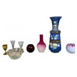 An Assortment of Nine Pieces of Art Glass and Decorative Stemware
