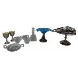 A Collection of Silver-Plated and Etched Glass Tableware