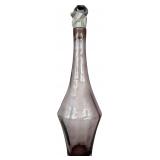 Lundberg Studios Amethyst Art Glass Decanter with Faceted Stopper
