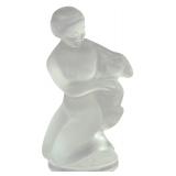 Lalique Frosted Crystal Diane Diana the Huntress with Fawn Figurine