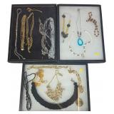Assorted costume jewelry collection.