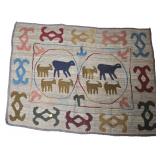 Vintage Egyptian Pictorial Kilim Tapestry Rug