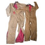 Two Pairs of Vintage Made in USA Insulated Work Coveralls by Carhartt and Walls Blizzard-Pruf