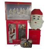 An Assortment of Vintage Holiday Decor and Collectibles Including Madison Avenue Nativity and Christmas on Mainstreet Animated Figures