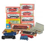 A Collection of Vintage HO Scale Model Trains and Accessories by Life-Like and AHM
