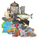 An Assortment of Vintage Novelty Items, Automotive Memorabilia, and Printed Ephemera