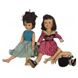 A Collection of Vintage Hard Plastic Dolls and Components Including Effanbee