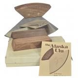 Vintage Alaska Ulu Legendary Knife of the Arctic with Walnut Display Stand and Box
