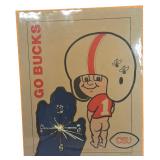 Vintage 1980 Ohio State Buckeyes vs Michigan Go Bucks Novelty Resin Wall Clock