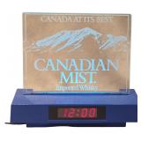 Vintage Canadian Mist Imported Whisky Edge-Lit Digital Clock Sign