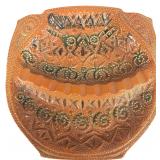 Tilso Japan Mid-Century Modern Relief-Molded Ceramic Ashtray