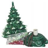 Atlantic Mold Lighted Ceramic Christmas Tree Dated 1974