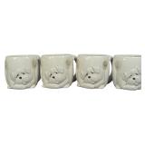 A Set of Four Fitz and Floyd Ceramic Figural Dog Mugs Dated 1979