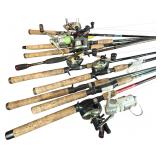 A Collection of 10 Fishing Rod and Reel Outfits including St. Croix, Shimano, and Abu Garcia