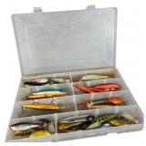 An Assortment of Vintage and Modern Fishing Lures in a Plano Hydro-Flo Stowaway Tackle Box