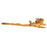 Large Baroque Style Hand Carved Wood Winged Cherub Architectural Wall Element