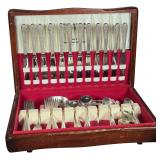 Holmes and Edwards Spring Garden Silverplate Flatware Service for Twelve with Storage Chest