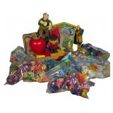 A Large Collection of Vintage Toys Including Fisher-Price Happy Apple, Disney Burger King Premiums, and McDonald’s Happy Meal Changeables
