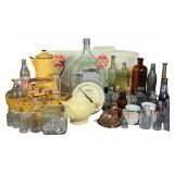 An Assortment of Vintage Household, Advertising, and Industrial Collectibles featuring a Hanson Dairy Scale