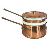 Taurus Portugal Professional Three Piece Copper and Ceramic Double Boiler