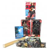 A Collection of Star Wars Action Figures, Art Cards, and Promotional Memorabilia