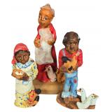 A Trio of Lorraine Gendron Mississippi River Mud Folk Art Figurines