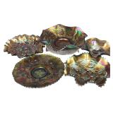 A Collection of Northwood and Fenton Carnival Glass Bowls and Plates