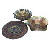 A Trio of Fenton and Contemporary Carnival Glass Tableware