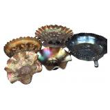 A Collection of Imperial and Fenton Carnival Glass Bowls in Various Patterns