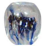 Vintage Signed Art glass Paperweight