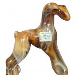 Imperial Glass Caramel Slag Airedale Terrier Dog Figurine