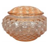 Vintage Pink Hobnail Depression Glass Hair Receiver