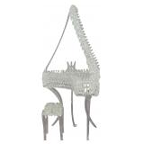 A Pair of Spun Glass Miniature Grand Piano and Stool