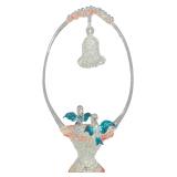 Spun Glass Wedding Bell and Lovebirds Figurine