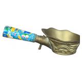 Chinese Export Brass and Cloisonne Enamel Dragon Silk Iron