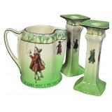 A Trio of Royal Doulton Isaac Walton Ware Ceramics