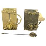 Two Brass Banjo Clock Movements and Pendulum