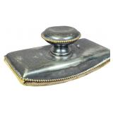 Antique Beaded Metal and Wood Desk Rocker Blotter