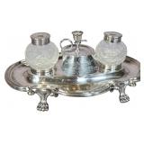 Edwardian Silver Plated Presentation Inkstand by Grant and Son South Shields