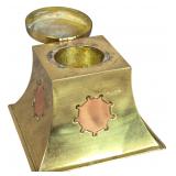Bradley and Hubbard Arts and Crafts Mixed Metal Brass and Copper Inkwell