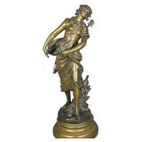 Auguste Moreau La Cigale Spelter Sculpture