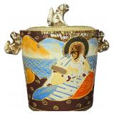 Tashiro Shoten Japanese Satsuma Moriage Lidded Ice Bucket