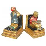 A Pair of Armor Bronze Co. Polychrome Bronze-Clad Chinese Student Bookends