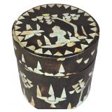 Republic Period Chinese Laque Burgaute Mother of Pearl Inlaid Lacquer Box