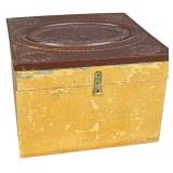 Antique Montgomery Ward Wooden Collar Box with Gutta Percha Lid