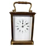 French Brass Corniche Case Striking Carriage Clock